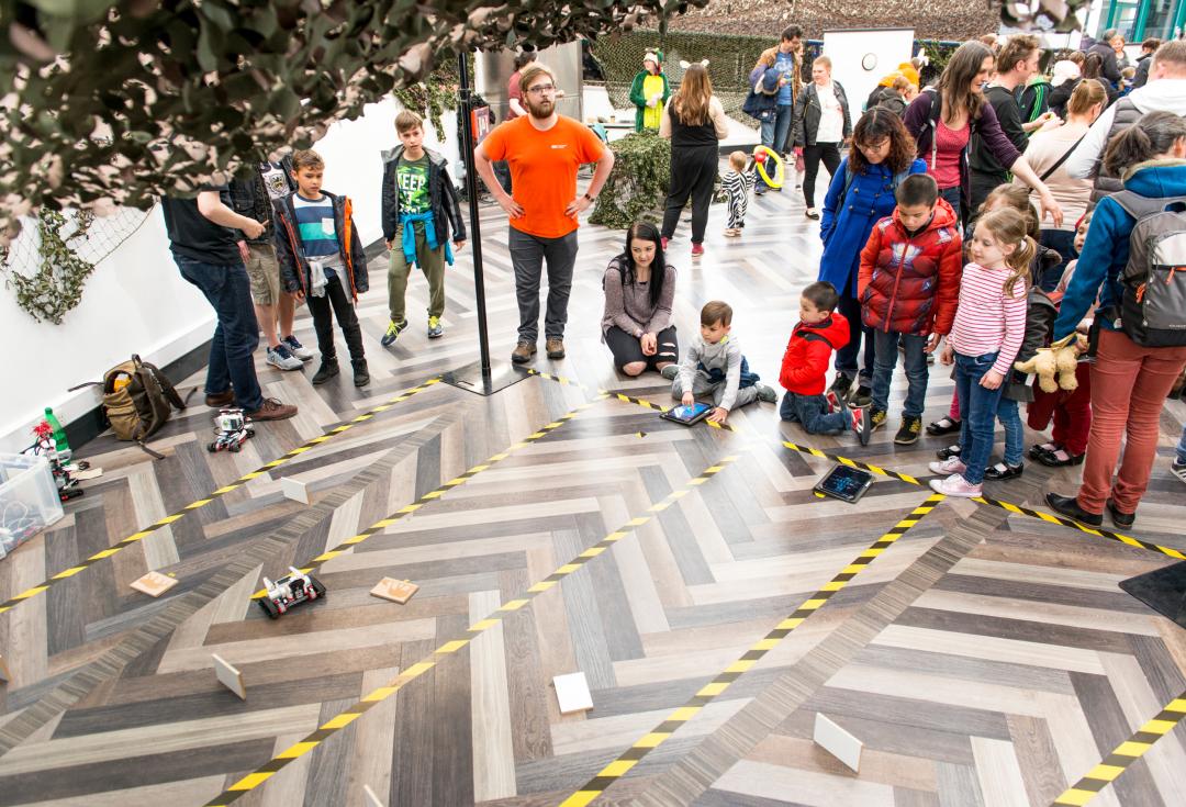 University of Derby Community day: Engagement with children, remote tablet-controlled cars