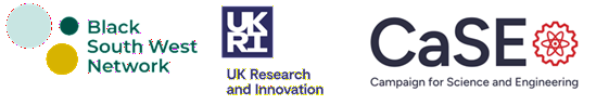 Black South Network, UKRI and CASE logos