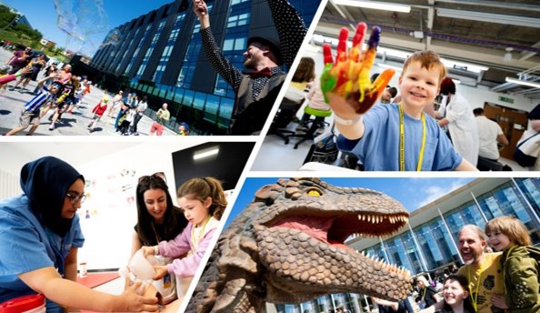 A collage of people and a dinosaur

AI-generated content may be incorrect.