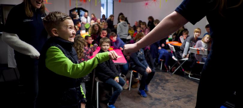 Sparking connections - a child involved in an engagement activity