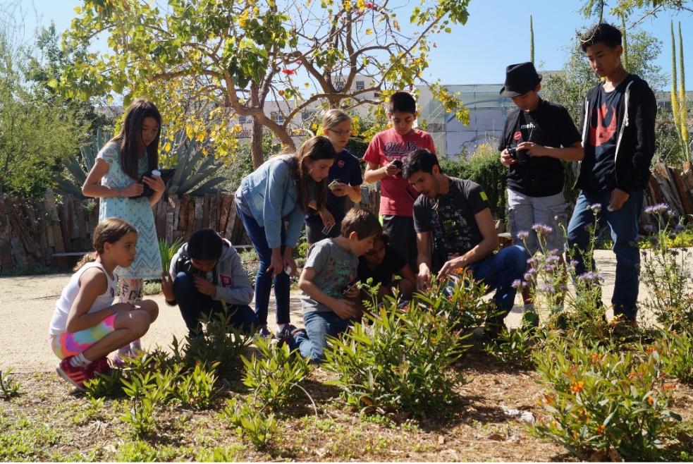 group of young people outside in nature
