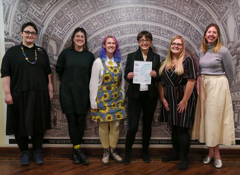 Queen Mary team accepting 2021 Engage Watermark award