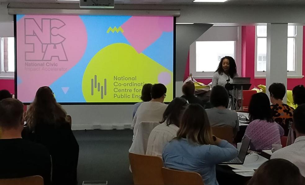 NCCPE Project Manager, Gemma, speaking at the NCIA launch