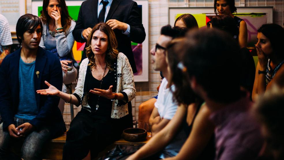 Image showing a group of people talking