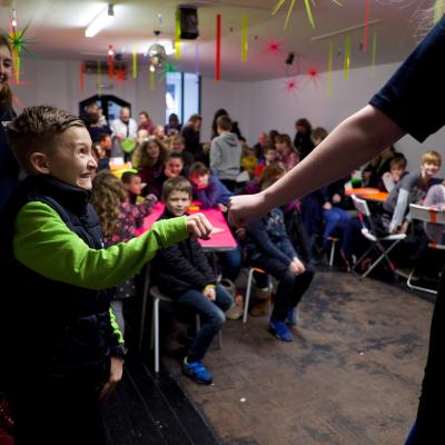 Sparking connections - a child involved in an engagement activity